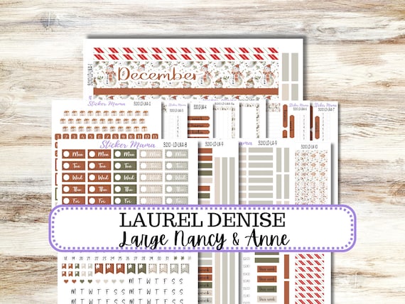 Laurel Denise Large Nancy & Anne Planner Sticker Kit 3210 | December Frosty Friends | Redesigned 9-26