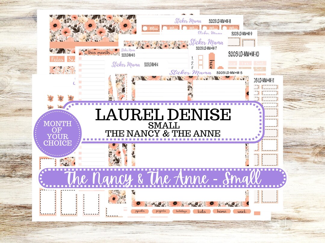 Laurel Denise Small Anne and Nancy Planner Sticker Kit | Small Week ...