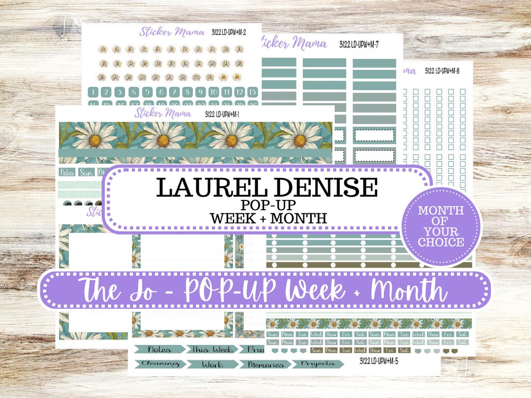 Laurel Denise Jo Planner Sticker Kit | Pop-up Week+month | Vintage ...