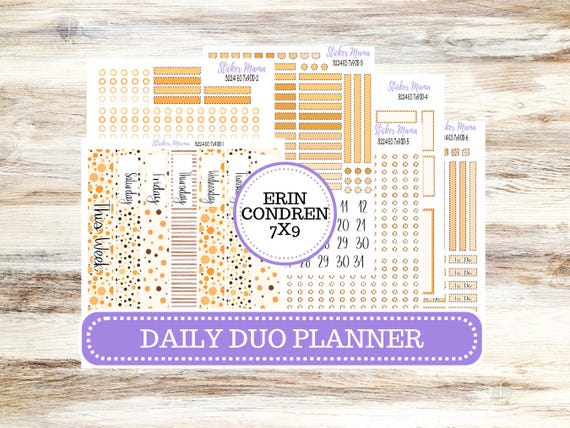 Erin Condren Daily Duo Planner Sticker Kit | 3224 Fall Polka