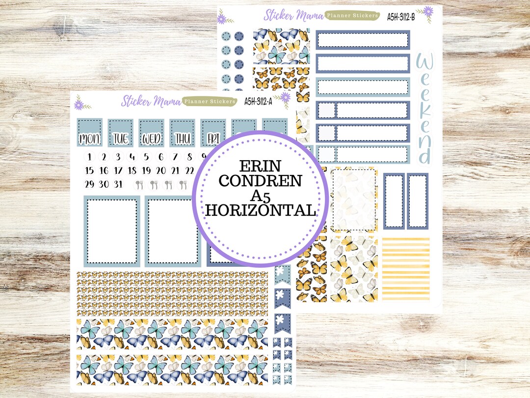 ERIN CONDREN A5 Horizontal || #3112 || Spring Butterfly Kit || A5 ...