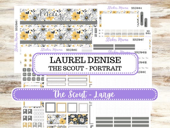 Laurel Denise Large Scout Planner Sticker Kit | Portrait Weekly + Monthly | May Flowers 3109 | 1-26