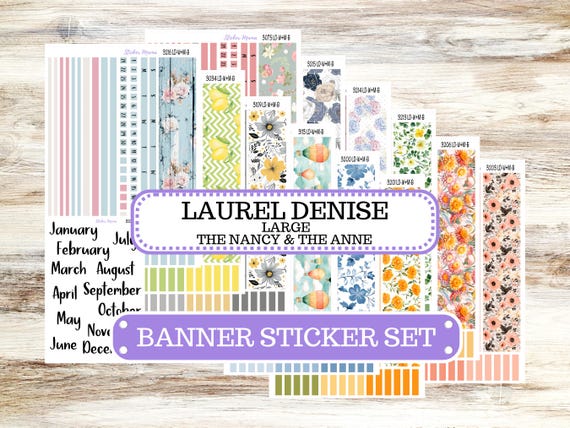 Banner Set | Laurel Denise Large Anne & Nancy | Week + Month | Monthly Header Kit