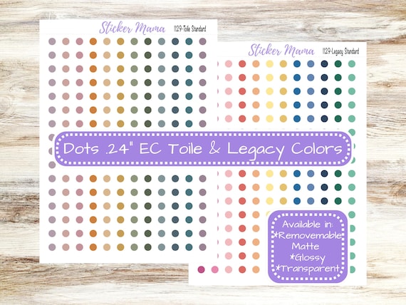 Dots .24" | Transparent Circles | Glossy Dots | Matte Colored Dots | Erin Condren Toile | Erin Condren Legacy