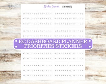 Erin Condren Dashboard Planner Prioritize Box Cover Stickers