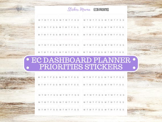 Erin Condren Dashboard Planner Prioritize Box Cover Stickers