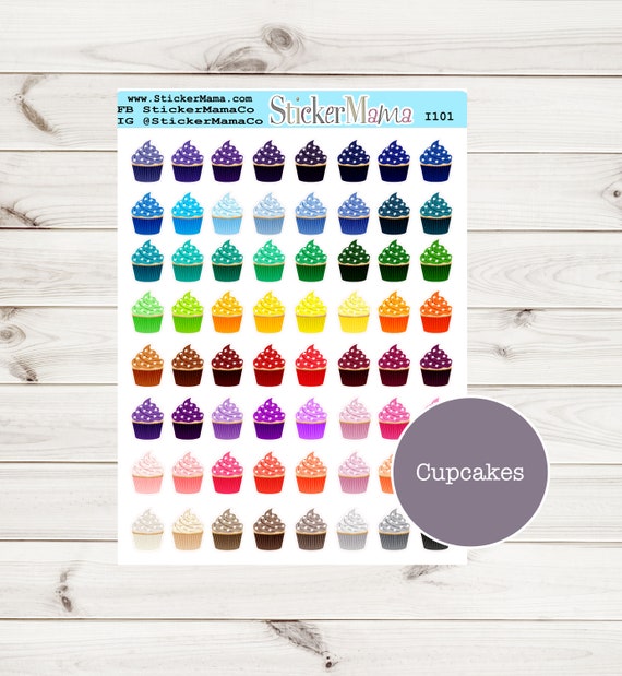 CUPCAKE PLANNER STICKERS I101 Stickers for Cupcake Stickers Planner Stickers Eclp Hourly Planner Birthday Stickers Cup CakeBirthday Stickers