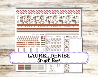 Laurel Denise Small Rose Planner Sticker Kit 3210 | 4 Column Mini | December Frosty Friend | 9-26