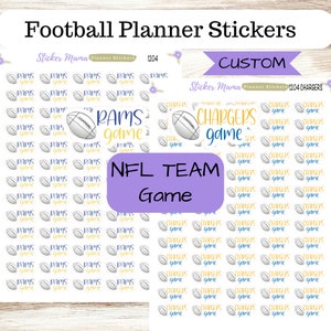 SS-1204 CUSTOM NFL Game Day Stickers || Football Planner Stickers || Football Sports Stickers || Football Games || Football Practice