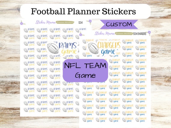 SS-1204 CUSTOM NFL Game Day Stickers || Football Planner Stickers || Football Sports Stickers || Football Games || Football Practice