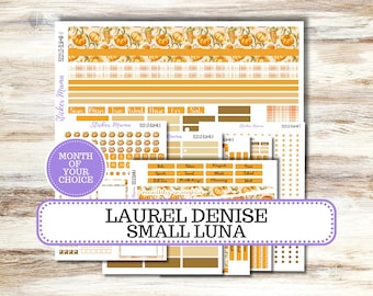 Laurel Denise Small Luna Planner Sticker Kit | Luna Weekly + Monthly | Choose your month | #3221 Pumpkin & Cornstalks | 8-26