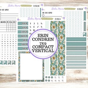 ERIN CONDREN 7x9 Compact Vertical-Kit #3122 || Vintage Bloom - Planner Stickers - Erin Condren Compact Vertical  Weekly Kit