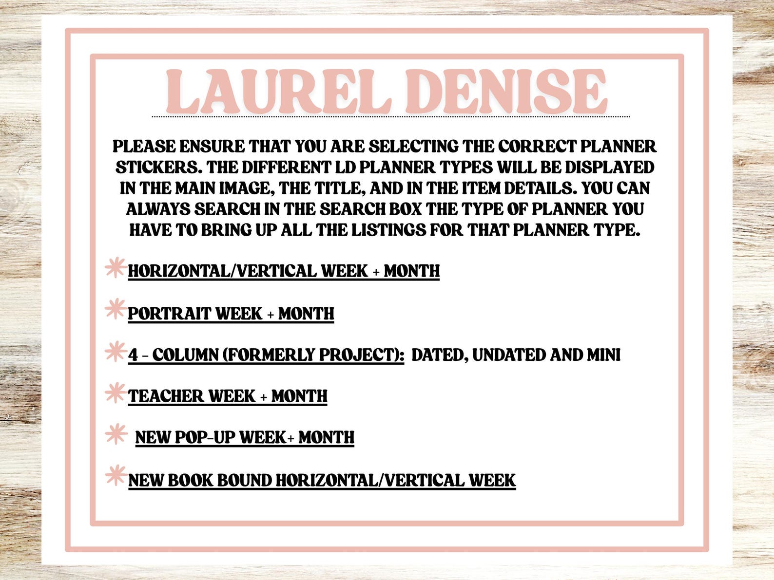Laurel Denise Small Rose Planner Sticker Kit | 4 Column Mini | Project ...