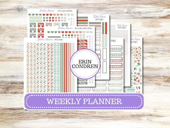Erin Condren Weekly Planner Kit 3117 | Jolly Jewels | Vertical, Horizontal & Hourly Stickers | December | 9-26