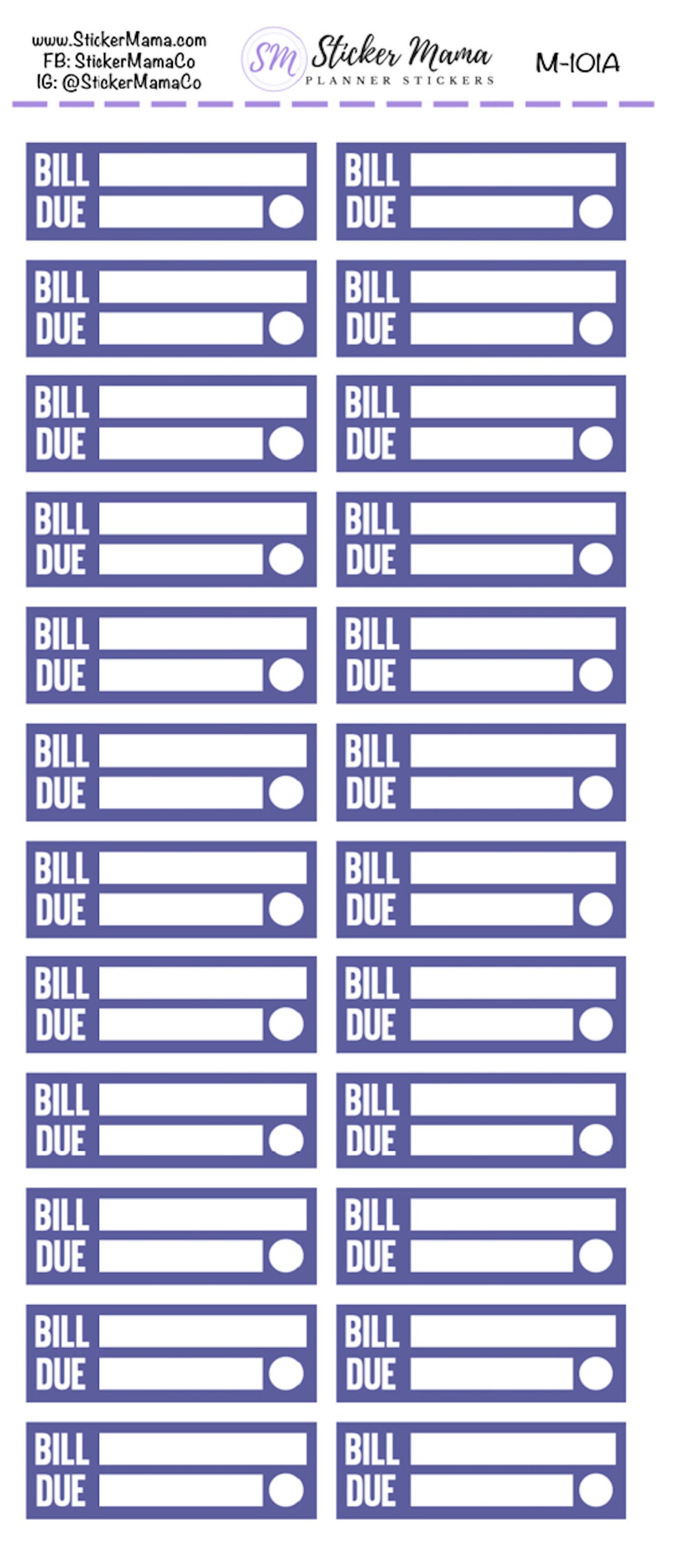 M-101 BILL PAY STICKERS Planner Stickers Bill Pay for | Etsy