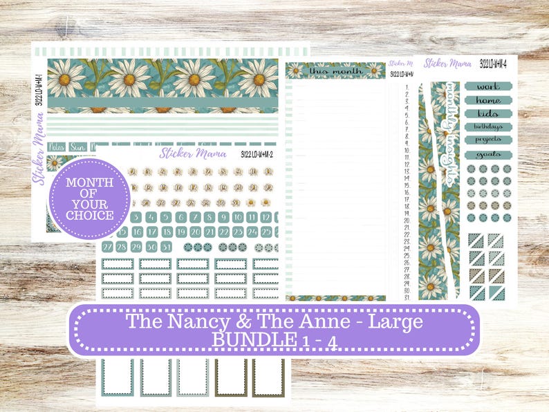 Laurel Denise Large Nancy & Large Anne Planner Sticker Kit | Vertical ...