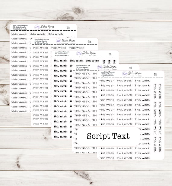 THIS WEEK SCRIPT Planner Stickers S111 JenPlans Script Font Planner Stickers For Work Planner Stickers Go to Work Sticker