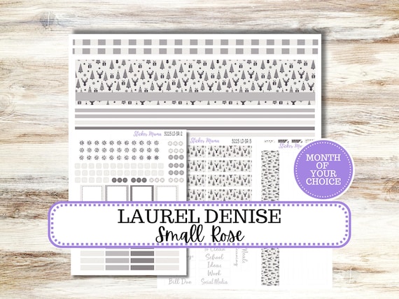 Laurel Denise Small Rose Planner Sticker Kit | 3225 Sleek Season | Choose your own Month | Redesigned 9-26
