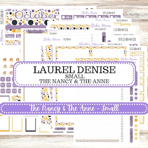 LD SMALL &quot;The Anne&quot; & &quot;The Nancy&quot; || MINI Week + Month Planner Kit #3115 || Laurel Denise Horizontal Vertical || Spooky Palette || Aug 25