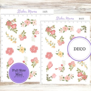 DECO-3075 || Déco roses shabby chic || AUTOCOLLANTS POUR AGENDA || Stickers déco ||  Déco