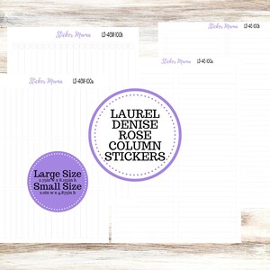 Laurel Denise Rose Dot Grid Column Cover Planner Stickers | 4 Column Project  Notes Cover