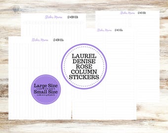 Laurel Denise Rose Dot Grid Column Cover Planner Stickers | 4 Column Project  Notes Cover