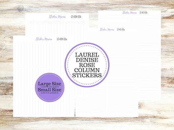 Laurel Denise Rose Dot Grid Column Cover Planner Stickers | 4 Column Project  Notes Cover