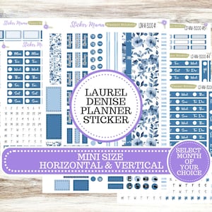 LAUREL DENISE MINI Planner Kit #3200 || Laurel Denise Kit || Laurel Denise Stickers || Laurel Denise Horizontal Vertical || Cool Blue