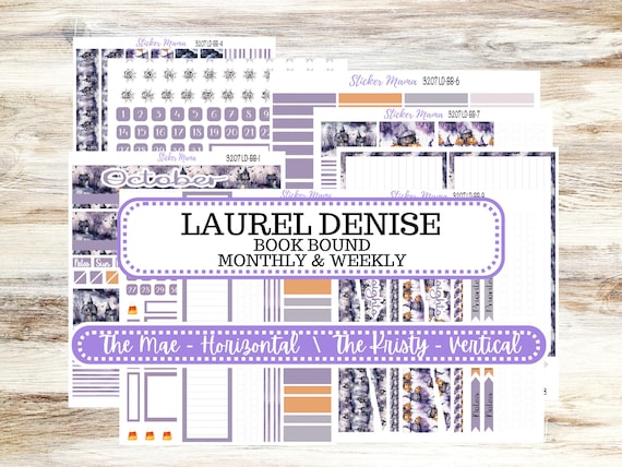 LD BOOK-BOUND Planner Kit #3207 || The Mae || The Kristy || Haunted Haven ||October Laurel Denise Sticker Kit ||  Aug 25