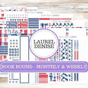 LD BOOK-BOUND Week+Month Planner Kit #3205|| Patriotic Festivities || Laurel Denise Kit || Laurel Denise Stickers || Bookbound April 25