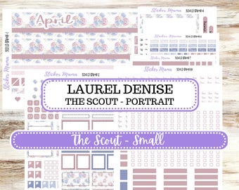 Laurel Denise Small Scout Planner Sticker Kit | Portrait Weekly + Monthly | April Peony Palace #3214 | 12-25