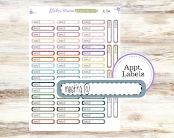 AL-104 || MEETING APPOINTMENT Labels || Planner Stickers || Labels Sticker || Meeting Appointment Stickers