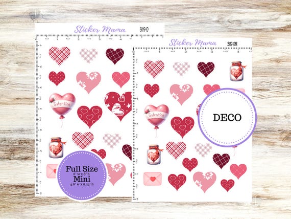 DECO-3119 || Heartfelt Deco || PLANNER STICKERS || Valentine's Stickers || February  Deco
