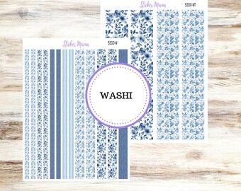 WASHI PLANERINGSKLISTERS || 3200 || Coolblå || Washi-klistermärken || Planeringsklistermärken || Washi för planerare
