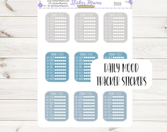 D1005 || DAILY MOOD TRACKER Stickers || Mood Stickers || Planner Stickers for Mood Tracking