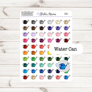 WATERING CAN PLANNER Stickers I-204 - Water Can Stickers   - Stickers for Gardening