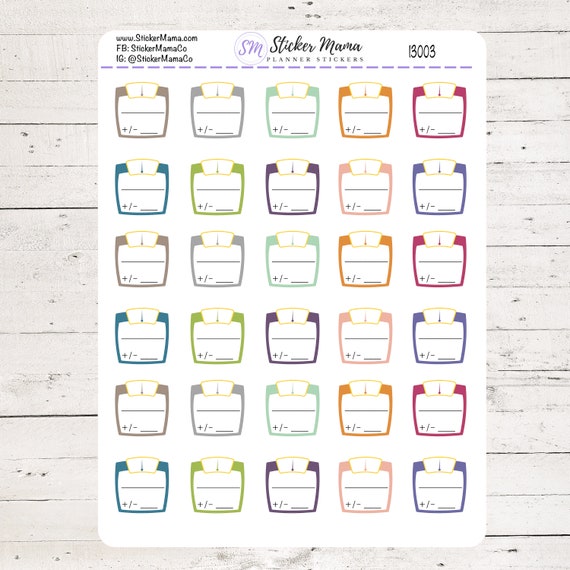 I3003 - WEIGHT TRACKER Stickers - Planner Stickers weight tracker sticker track your weight weekly weigh in stickers