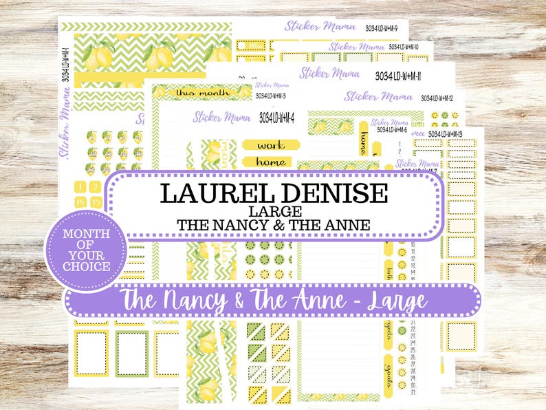 Laurel Denise Large Nancy & Large Anne Planner Sticker Kit | Month of ...