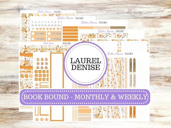 LD BOOK-BOUND Week+Month Planner Kit #3114 || September || Laurel Denise Kit || Laurel Denise Stickers || Bookbound June 25