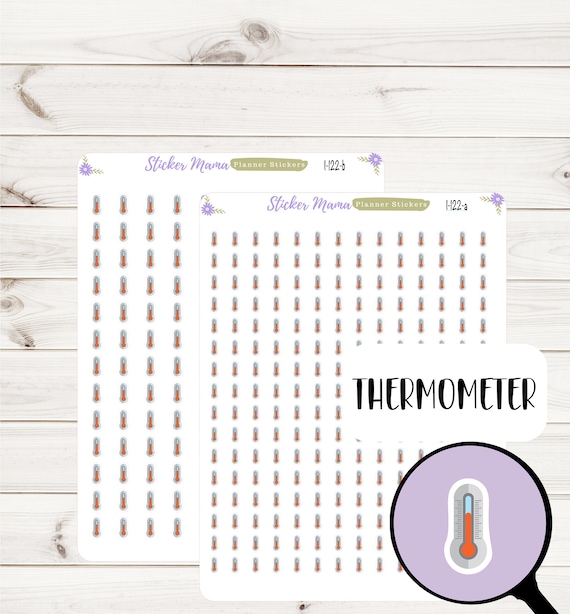 I-122 THERMOMETER PLANNER Stickers || Thermometer Stickers || Temperature Stickers || Health Care Stickers