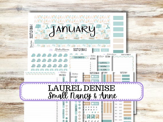 Laurel Denise Small Anne and Nancy Planner Sticker Kit 3227 | January Cozy Winter | Redesigned 10-26