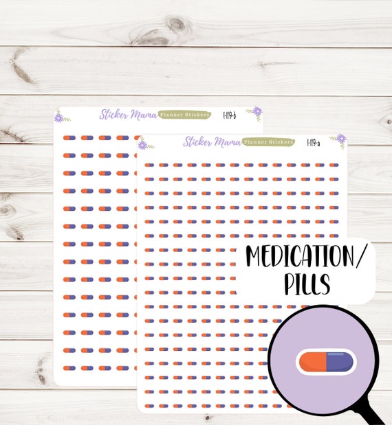 I-119 MEDICATION PLANNER Stickers || Medication Stickers || Pill Stickers || Health Care Stickers