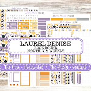 LD BOOK-BOUND Planner Kit #3115 || The Mae || The Kristy || Spooky Palette ||October Laurel Denise Sticker Kit ||  Aug 25