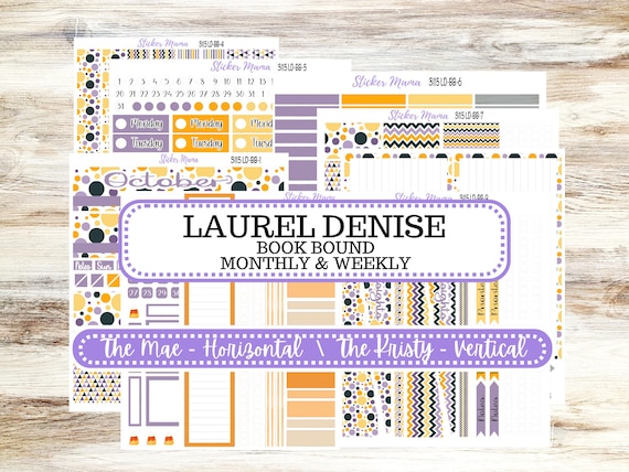 LD BOOK-BOUND Planner Kit #3115 || The Mae || The Kristy || Spooky Palette ||October Laurel Denise Sticker Kit ||  Aug 25