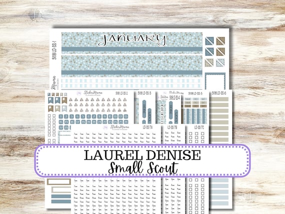 Laurel Denise Small Scout Planner Sticker Kit 3118 | January Arctic Frost | Redesigned 10-26