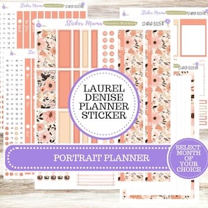 LAUREL DENISE PORTRAIT Any Month Planner Kit #3203 || Pretty in Pink || Laurel Denise Kit || Laurel Denise Stickers ||  || Floral ld