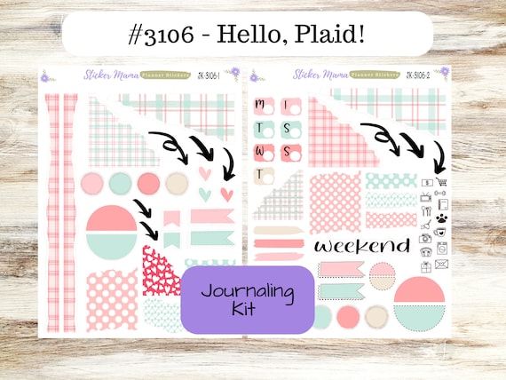 JOURNALING KIT  || #3106 || Hello, Plaid! || Journal Planner || Planner Stickers || Journal Stickers