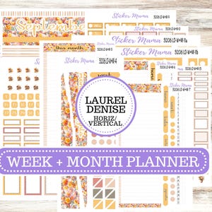 LAUREL DENISE Week + Month PLANNER Monthly Kit #3206 || Laurel Denise Kit || Laurel Denise Horizontal Vertical || Falling Colors || June 25