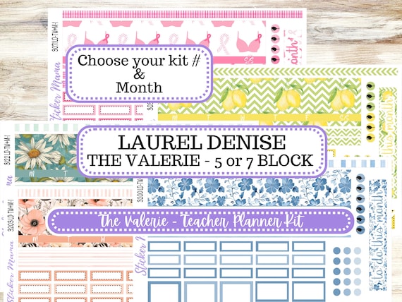 Laurel Denise Valerie Planner Stickers | Choose Your Kit # and Your Month