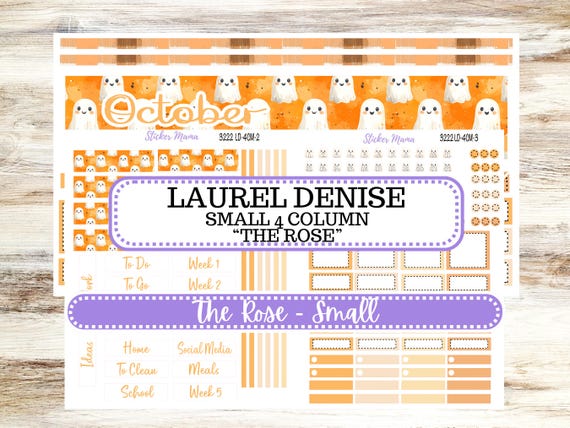 Laurel Denise Small Rose Planner Sticker Kit | October Cozy Ghost 3222 | 7-26